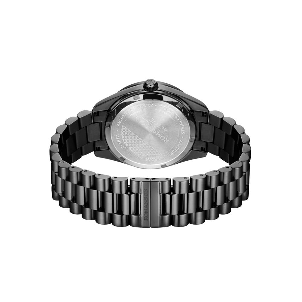 Romanson Black Dial Analog Stainless Steel Strap Watch for Men - Image 4